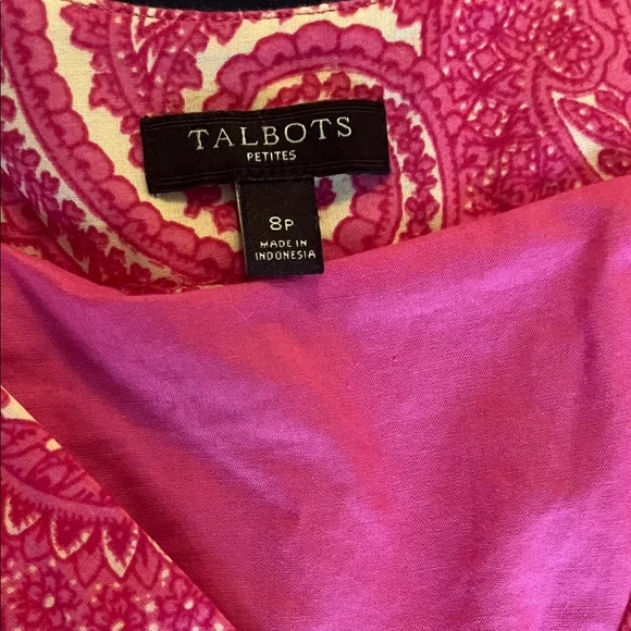 100% Cotton Talbots Petites size 8 petite Pink Paisley Maxi Dress natural fibers
